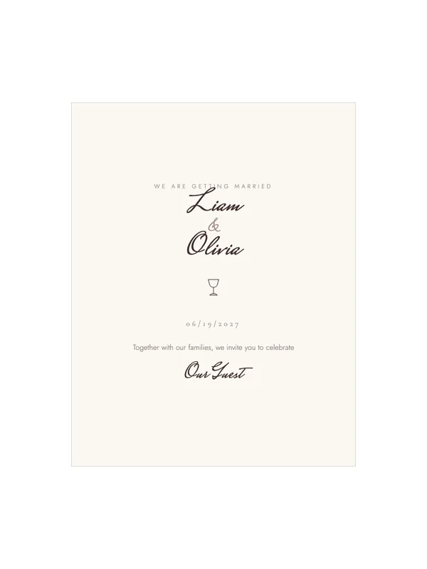 Cocoa Arch wedding invitation template preview