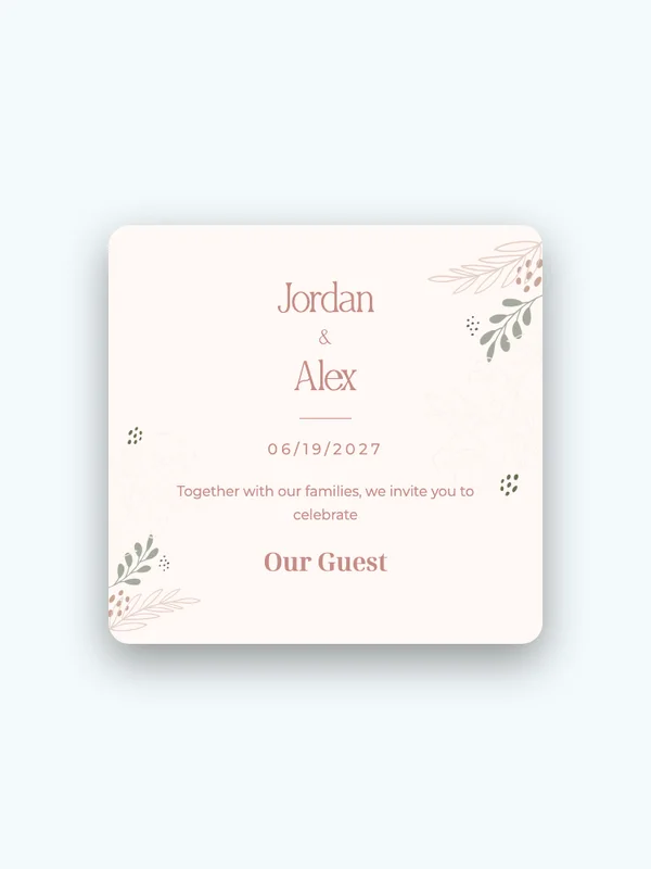 White Orchid wedding invitation template preview