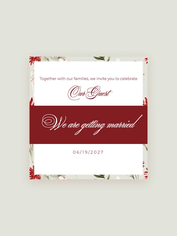 Wildflower wedding invitation template preview