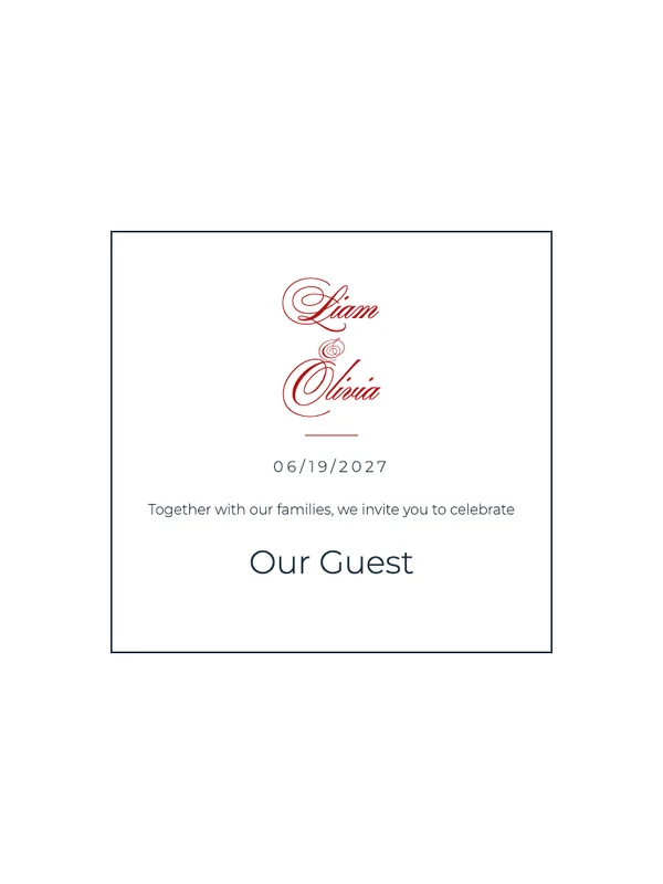 Simply Us wedding invitation template preview