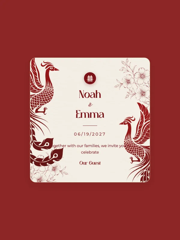 Phoenix wedding invitation template preview