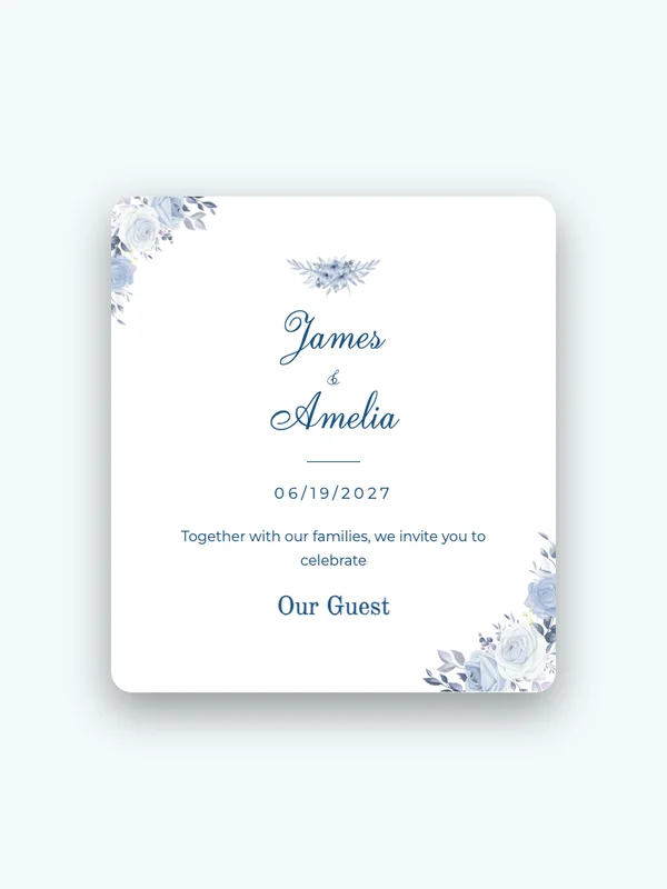 Azure Garden wedding invitation template preview