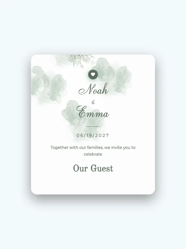 Spring Green wedding invitation template preview