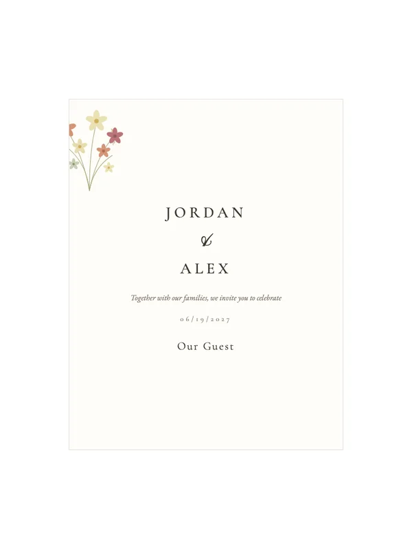 Wildflower Press wedding invitation template preview