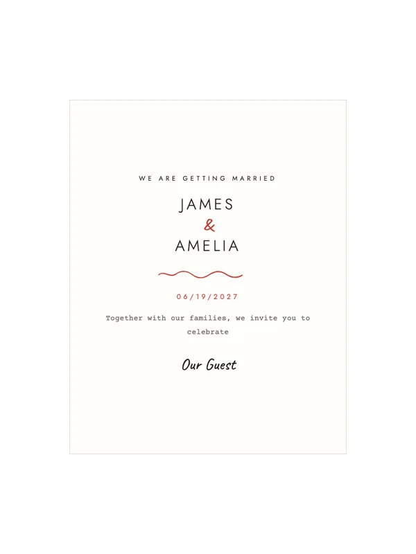 With Love wedding invitation template preview